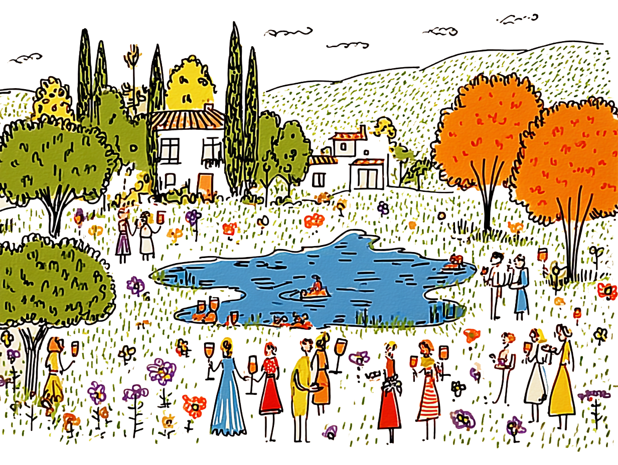 Cocktail au bord de l'étang